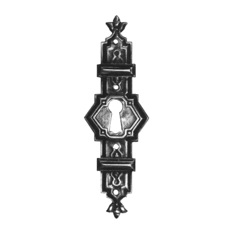 Historismus Möbelschild geprägt Messing MMA 30 x 80mm mit Schlüsselloch Serie HI025 Aktuell