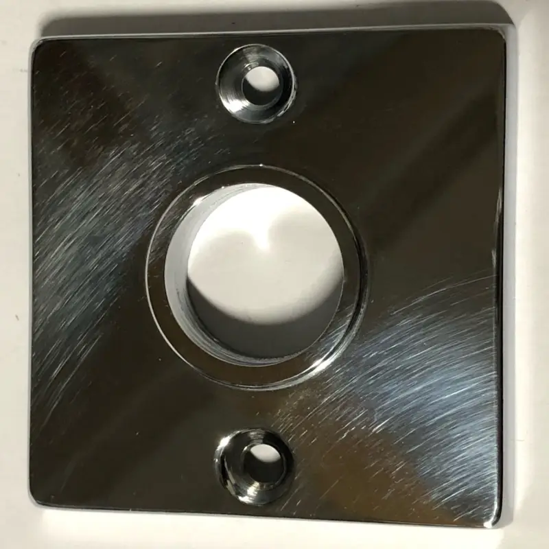 Preis Gesenkt Türdrückerrosette (TD) Messing verschromt mit Schutzlack 51x51 mm