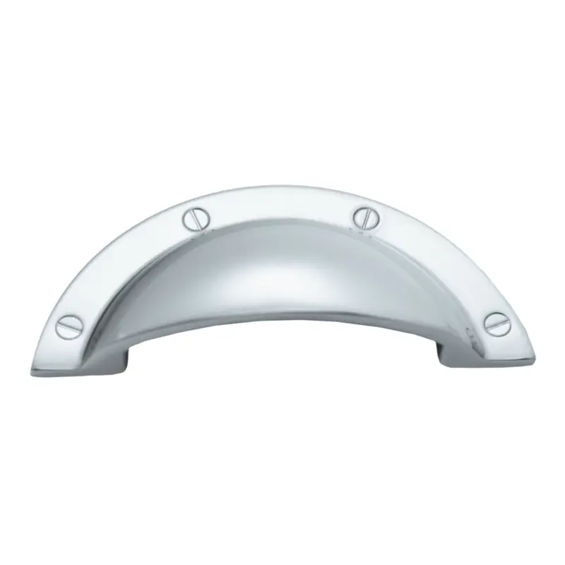 Expressversand Muschelgriff Halbkreis aus Messing verchromt mit Schutzlack B X H: 92 x 45 mm Serie JU023