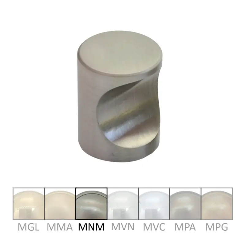 Saisonangebot Cylinder Möbelknopf in Messing vernickelt matt mit Schutzlack, D: 18mm Serie KN165