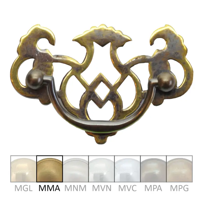 Klassizismus Möbelschild Messing MMA 75x50mm mit Griff Serie KL041 Heißes Angebot