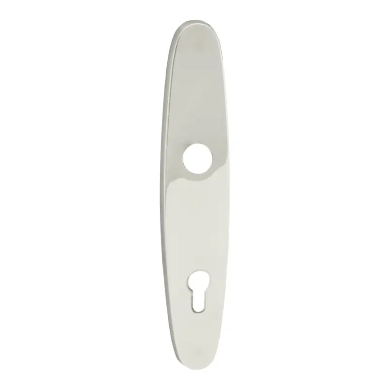 Aktuell Sicherheitstürschild Außen, Dist. 92 mm PZ, Messing vernickelt L x B: 255 mm x 50 mm der Serie TS019