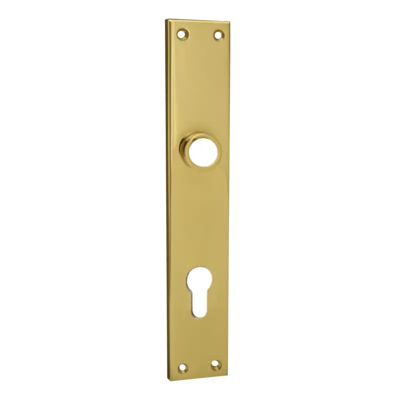 Schneller Versand Bauhaus - Stil - Sicherheitsschild Außen, Dist. 92 mm PZ, Messing glänzend L x B: 240 mm x 40 mm