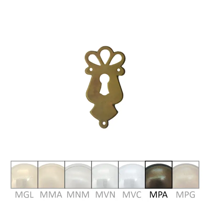 Klassizismus Möbelschild Messing patiniert MPA 35x71mm mit Schlüsselloch Serie KL119 Heißes Angebot