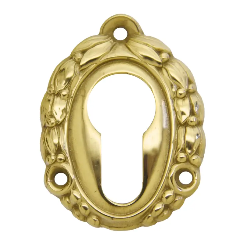 Bestseller Schlüssellochrosette Messing glänzend Profilyzlinder-Lochung Serie TR041