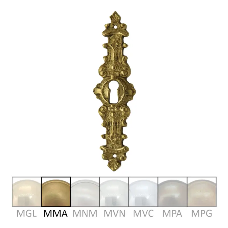 Klassizismus Möbelschild geprägt Messing MMA 29x108mm mit Schlüsselloch Serie KL153 Neu Im Sortiment