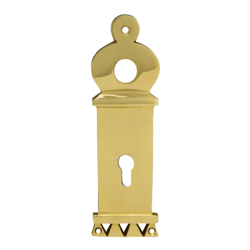 Ausverkauf Haustürschild Dist. 92 mm PZ, Messing glänzend 190 mm x60 mm x 4 mm, der Serie TS119
