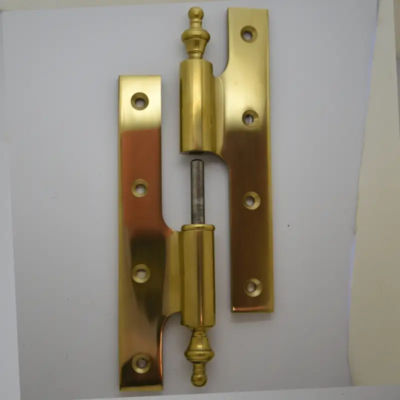 Aktuell Türscharnier 160x80mm fester Stift Rechts Messing glänzend Serie TB041