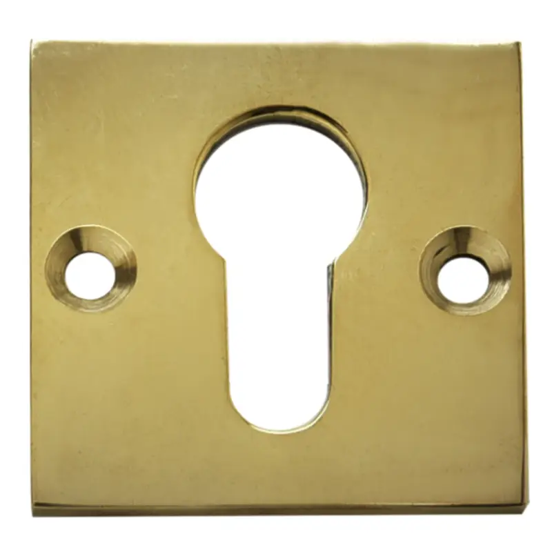 Bestpreis Schlüssellochrosette Messing patiniert &geputzt mit Profilzylinder-Lochung Maße: 50x50mm Serie TR131
