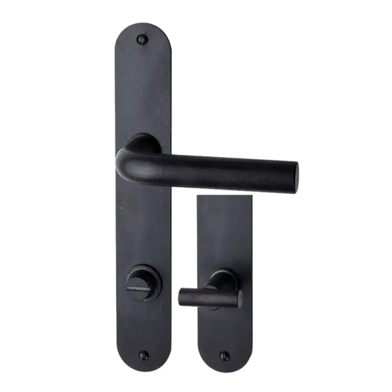 Badezimmertürgarnitur in Eisen Schwarz gebrannt & gewachst WC 78 mit TD084 Serie TG543 Bestseller